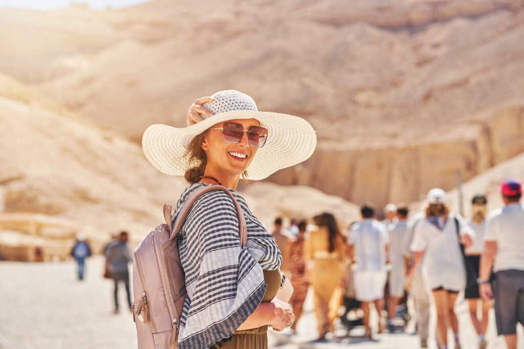 Woman Yourist at Valley of the Kings in Luxor Egypt